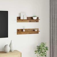 Wandplank 2 pcs Oud Hout 80 x 11,5 x 18 cm Bewerkt hout - thumbnail