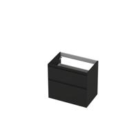 INK - Onderkast 2 Laden Greeploos Gelakt 45gr A-symmetrisch - 700x450x650 Mm - Mat Zwart - thumbnail