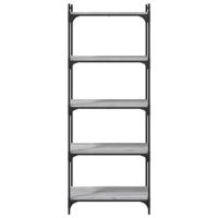 Boekenkast 5-laags 60x30x154 cm bewerkt hout grijs sonoma - thumbnail