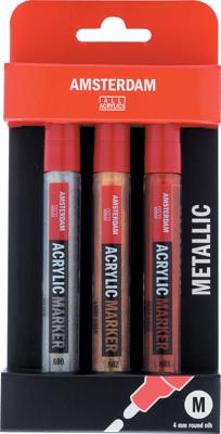 Amsterdam All Acrylics Amsterdam • acrylmarker metallic set | 3 kleuren