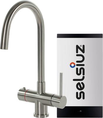Selsiuz Inox kokend water kraan met single boiler en C-uitloopkraan inox