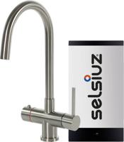 Selsiuz Inox kokend water kraan met single boiler en C-uitloopkraan inox - thumbnail