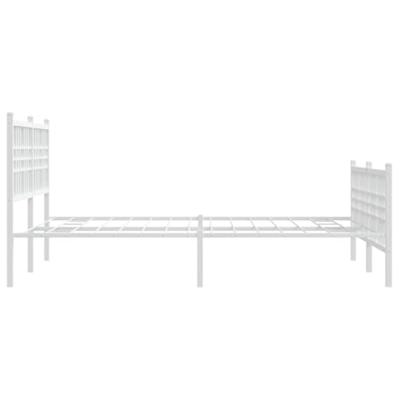 Bedframe met hoofd- en voeteneinde metaal wit 140x200 cm Bedframe met hoofd- en voeteneinde metaal wit 140x200 cm