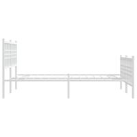 Bedframe met hoofd- en voeteneinde metaal wit 140x200 cm - thumbnail