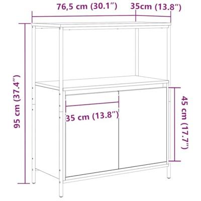 Badkamermeubel met planken 76,5x35x95 cm bruin eiken