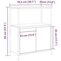 Badkamermeubel met planken 76,5x35x95 cm bruin eiken - thumbnail