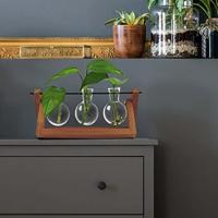 Houten Stekjesvaas - 3 Glaasjes - thumbnail