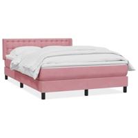 Boxspring met matras fluweel roze 160x210 cm - thumbnail