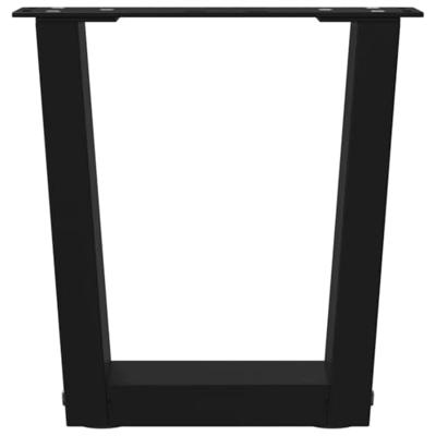 Eettafelpoten 2 st V-vormig 40x(30-31,3) cm staal zwart