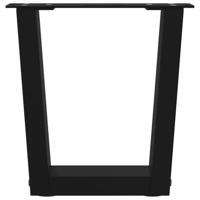 Eettafelpoten 2 st V-vormig 40x(30-31,3) cm staal zwart - thumbnail