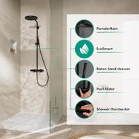 Hansgrohe Pulsify S Puro Showerpipe 260 1jet met thermostaat, mat zwart - thumbnail