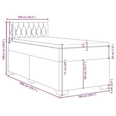 Boxspring met matras stof blauw 100x200 cm