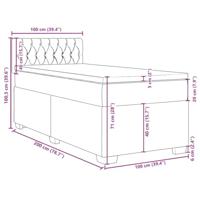 Boxspring met matras stof blauw 100x200 cm - thumbnail