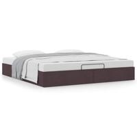 Bedframe zonder matras 180x200 cm stof donkerbruin - thumbnail