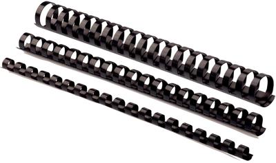 Fellowes bindruggen, pak van 100 stuks, 19 mm, zwart Fellowes bindruggen, pak van 100 stuks, 19 mm, zwart