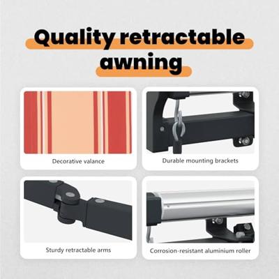 VidaXL Inklapbaar zonnescherm geel en oranje 400 × 300 cm