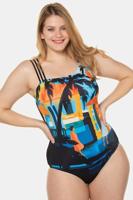 Ulla Popken Badpak, softcups, stadmotief - Grote Maten - thumbnail