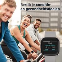 Fitbit Versa 2 Health & Fitness Smartwatch with Voice Control, Sleep Score & Music, One Size, Stone/Mist Grey - thumbnail