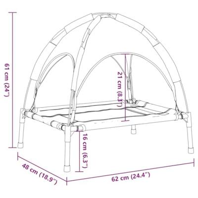 VidaXL Hondenmand met luifel oxford stof en staal antracietkleurig VidaXL Hondenmand met luifel oxford stof en staal antracietkleurig
