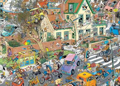 Jumbo Jan van haasteren legpuzzel - 2in1 safari & storm, 2x1000st. Jumbo Jan van haasteren legpuzzel - 2in1 safari & storm, 2x1000st.