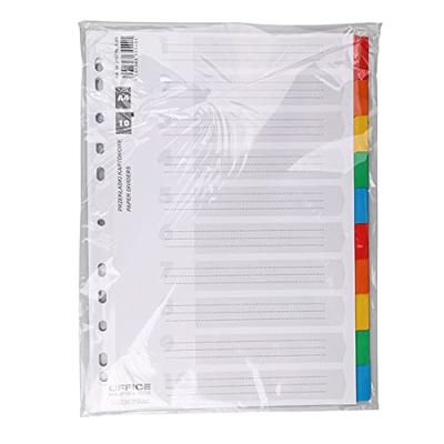 OFFICE products tabbladen, A4, karton, 11-gaatsperforatie, geassorteerde kleuren, 10 tabs