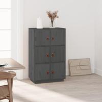 Hoge kast 67x40x108,5 cm massief grenenhout grijs - thumbnail