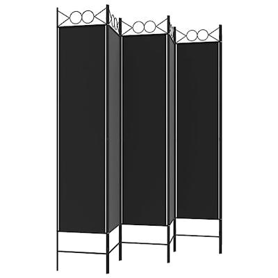 Kamerscherm met 6 panelen 240x200 cm stof zwart Kamerscherm met 6 panelen 240x200 cm stof zwart
