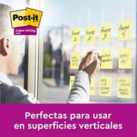 Post-It Super Sticky Notes, 90 vel, ft 47,6 x 47,6 mm, geel, 8 + 4 GRATIS - thumbnail