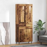 Hoge kast met lade 2 pcs Oud Hout Geengineerd Hout en Glas - thumbnail