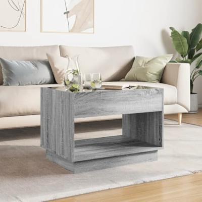 Salontafel met Infinity LED 70x50x50 cm grijs sonoma eikenkleur Salontafel met Infinity LED 70x50x50 cm grijs sonoma eikenkleur