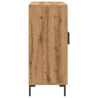 Dressoir 90x34x80 cm bewerkt hout artisanaal eikenkleurig - thumbnail