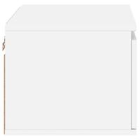 Nachtkastje met LED-verlichting wandgemonteerd wit - thumbnail