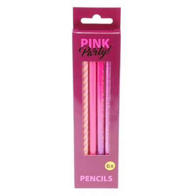 Grijze HB Potloden Roze, 6st.