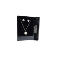 Hanger en Oorbellen Set Shamballa Wit - thumbnail