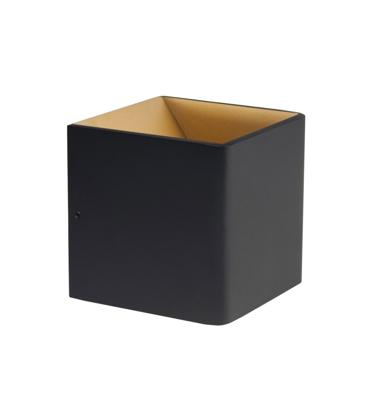 Artdelight Wandlamp Fulda 10x10 cm koper zwart