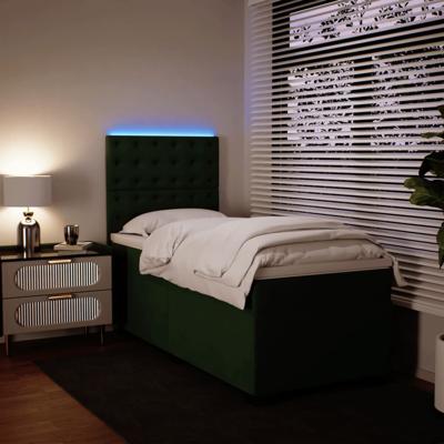 Boxspring met matras fluweel donkergroen 200x200 cm