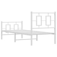 Bedframe met hoofd- en voeteneinde metaal wit 80x200 cm - thumbnail