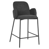 LABEL51 Barkruk 'Jari' Weave, kleur Antraciet (zithoogte 65cm) - thumbnail