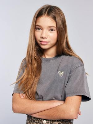 Crop top voor meisjes JONEN antraciet