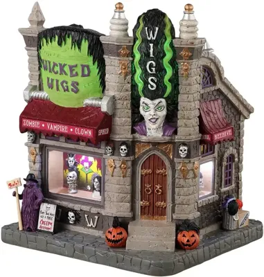 Lemax wicked wigs verlicht huisje Spooky Town 2024 Lemax wicked wigs verlicht huisje Spooky Town 2024