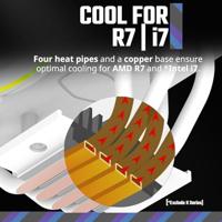 Cooler Master rr-s4ww-20pa-r1 hyper 212 halo white, 4-pin, argb, 120mm, 650-2050 rpm, 27 dba (max) - thumbnail
