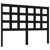 Hoofdbord 125,5x4x100 cm massief grenenhout zwart - thumbnail