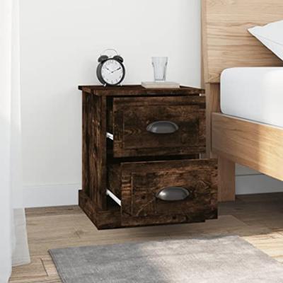 Nachtkastjes 2 st 39x39x47,5 cm bewerkt hout gerookt eikenkleur