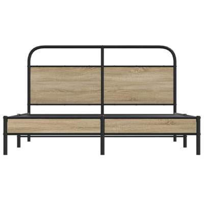 Bedframe zonder matras bewerkt hout gerookt eiken 150x200 cm