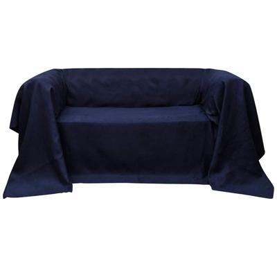 VidaXL Bankhoes microsuede marineblauw 210 x 280 cm VidaXL Bankhoes microsuede marineblauw 210 x 280 cm