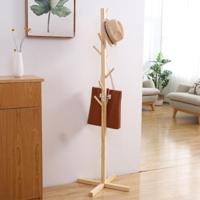 Creatieve boom-vormige massief houten vloer Hatstand kleren opknoping Rack grootte: 165x50x5cm (hout) - thumbnail
