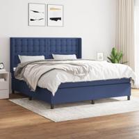 Boxspring met matras stof blauw 160x200 cm - thumbnail