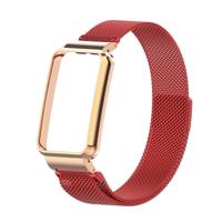 Milanese loop bandje met case - Rood - Xiaomi Smart Band 7 Pro - thumbnail