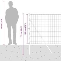 VidaXL Hek met paal zilver 1,2 x 10 m staal en pvc - thumbnail
