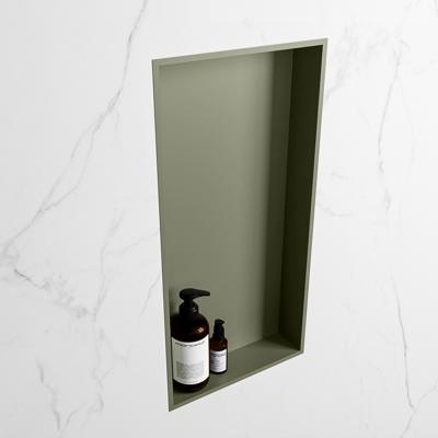 MONDIAZ EASY Nis 59,5x29,5cm in solid surface kleur Army | Army. 1 vak geschikt voor in- of opbouw MONDIAZ EASY Nis 59,5x29,5cm in solid surface kleur Army | Army. 1 vak geschikt voor in- of opbouw